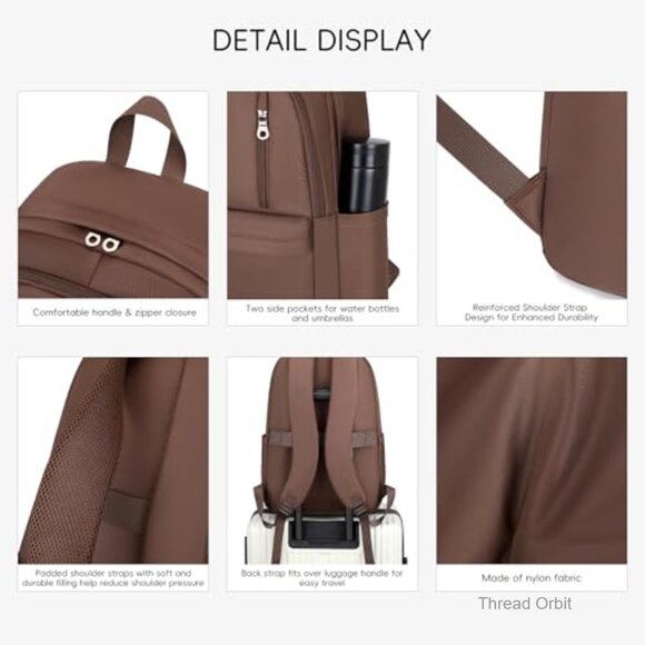 Lightweight Nylon Backpack Foldable Large Capacity School Travel Work main image 5